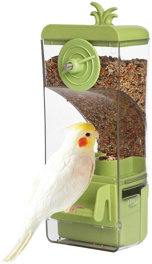 Unyqoos Automatische voerautomaat 350 ml met zitstang voor parkieten, kanaries en vinken