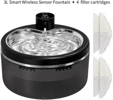 Inspire Picks 3L Wireless Cat Water Fountain Smart Sensor Pet Water Dispenser With Stainless Steel Tray 3l 4filters