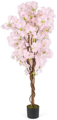 Costway 5 FT Tall Artificial Cherry Blossom Tree with Pink Flowers-1 Pack