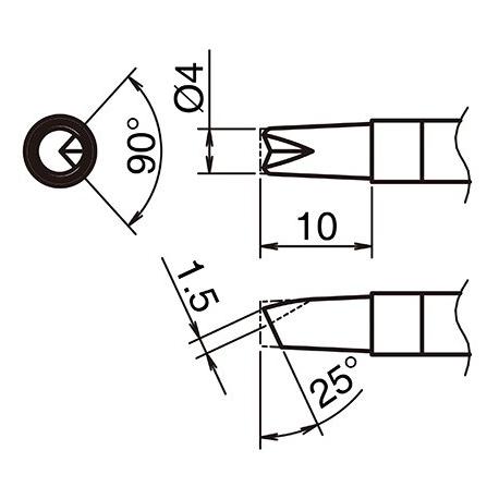 Hakko Aktiv-Lötspitze Format 4BCR (Lötspitze) (T39-BCR4)