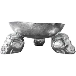 riess-ambiente Obstschale SKULL - 35cm silber Aluminium Totenkopf Schale
