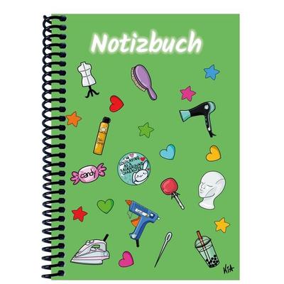 A 4 Notizbuch Manga Items, grün, blanko