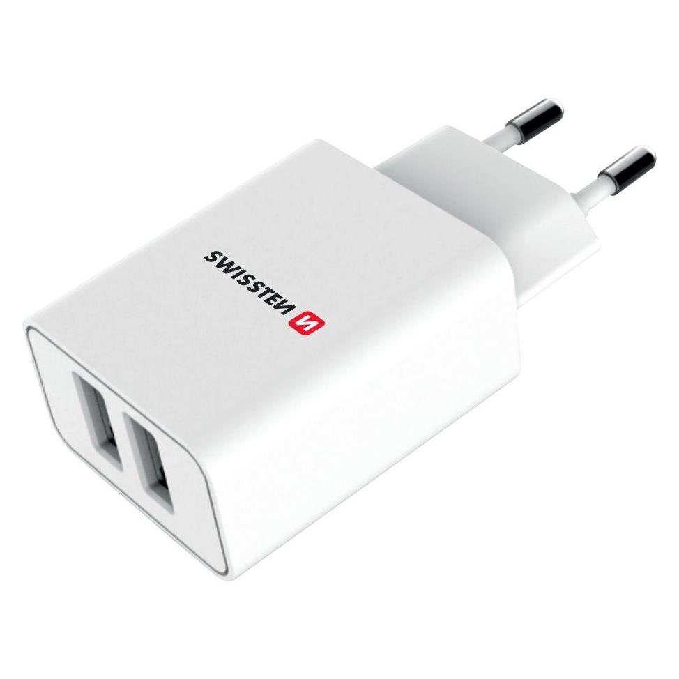 Swissten USB Ladegerät Smart IC mit 2x USB 2,1A Power (10 W, 2 Ports) (22034000)