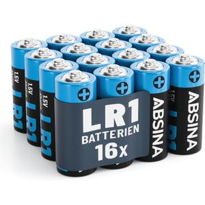 Absina Batterien Alkaline, 1,5V, N / Lady / LR1, 16 Stück