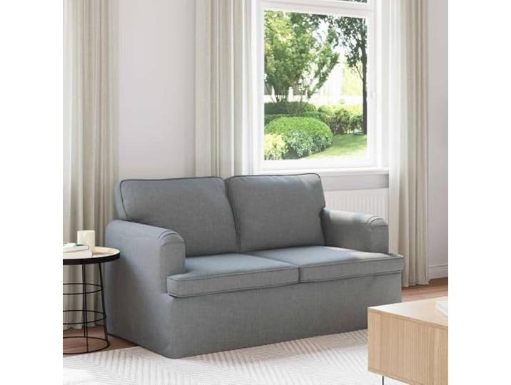 KGHERMDF Modulares Sofa Hellgrau Stoff 144 x 80 x 85 cm mit Metallgestell Metallgestell, Kunststofffüße, Holzwerkstoff-Armlehnen, atmungsaktiver Stoff, modulares Design, Wohnzimmer und Schlafzimmer