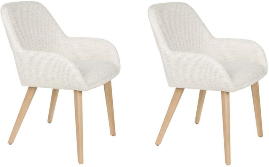 BOITE A DESIGN Chaise design en tissu blanc Blanc 59x83x59cm
