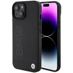 BMW BMHMP15SSLLBK iPhone 15 6.1" czarny/black Magsafe hardcase Signature Logo Imprint (Apple iPhone 15), Smartphone Hülle, Schwarz
