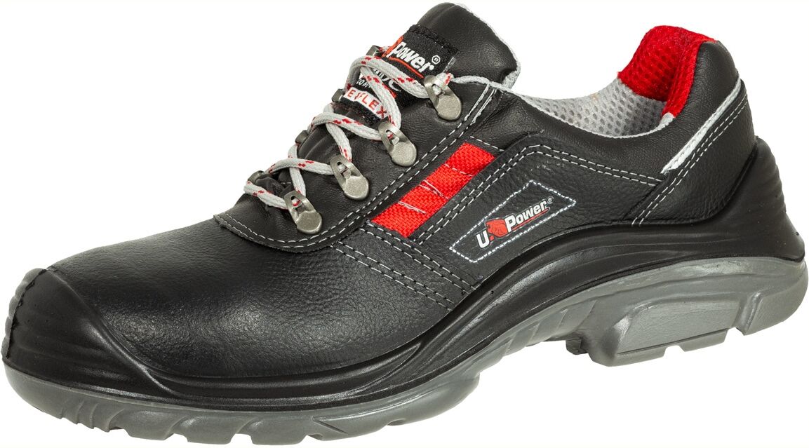 Sicherheitsschuh U-POWER "Elect" Gr. 45, schwarz (schwarz, rot), 45, Obermaterial: 100% Rindsleder Leather cow., Schuhe, Sicherheitsschuh