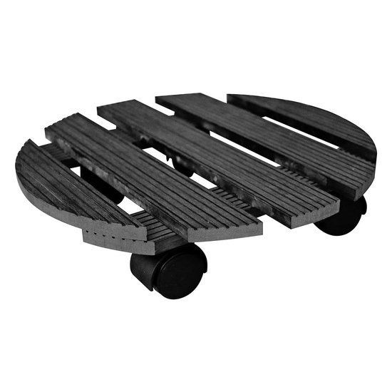 T4ALL Plantentrolley WPC Zwart Ø30 cm