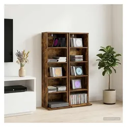 vidaXL Indoor CD Schrank, CD- & Schallplatten Aufbewahrung, Braun