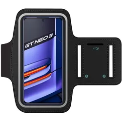 SmartFitness Realme GT Neo 3 Handy Sport Armband, Smartphone Sportarmband, Schwarz
