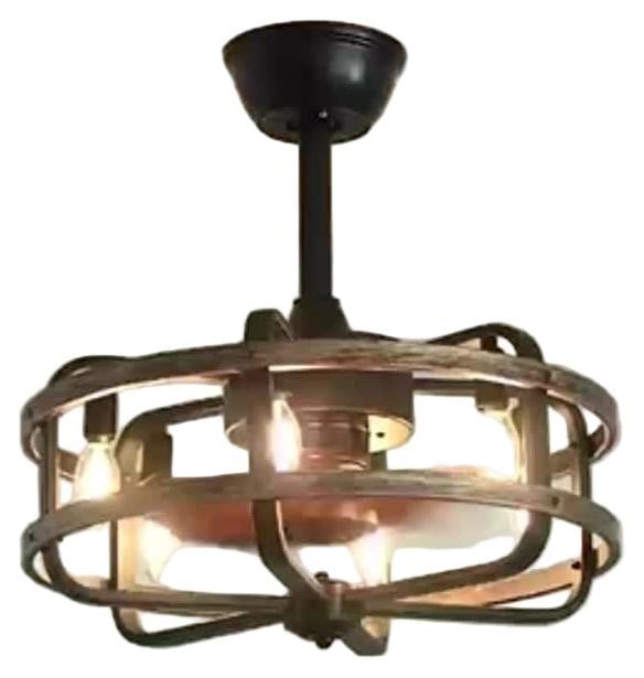 Selius Retro Plafondventilator met LED-verlichting en afstandsbediening