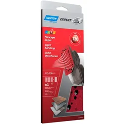 Norton Expert Schleifpapier 115x230mm K120 5er VE Gelocht / Multi-Air