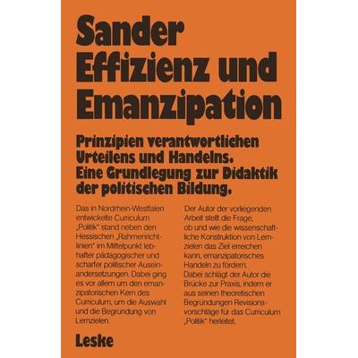 Effizienz und Emanzipation, Taschenbuch von Wolfgang Sander, VS Verlag für Sozialwissenschaften, 978-3-8100-0433-8
