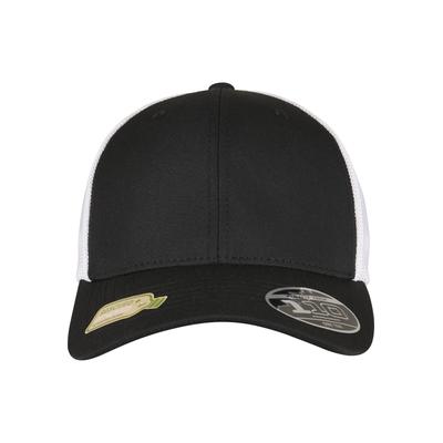Flex Cap FLEXFIT "Flexfit Neue Kollektion FLEXFIT 110 RECYCLED CAP 2-TONE", Gr. onesize, schwarz-weiß (schwarz, weiß), 98% Polyester, 2% Elasthan, Caps