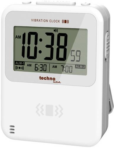 Techno Line WT 350 Quarz Wecker Weiß Alarmzeiten 2 Vibrationsalarm