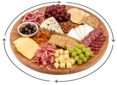 Classic Cuisine Natural Acacia Wood Lazy Susan Turntable 22 Inches