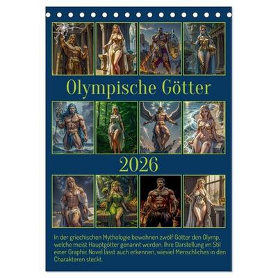 Olympische Götter (Tischkalender 2026 DIN A5 hoch), CALVENDO Monatskalender