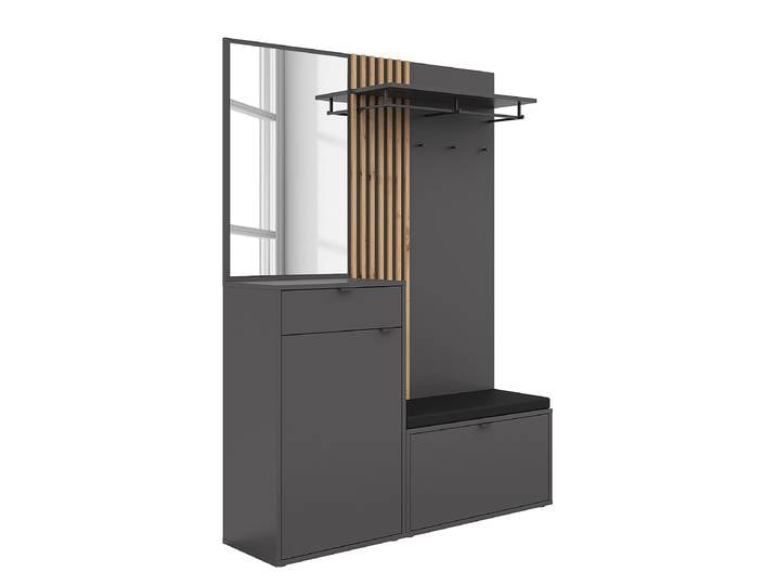 Kompaktgarderobe - 144 cm 144 x 198 x 40cm Grau