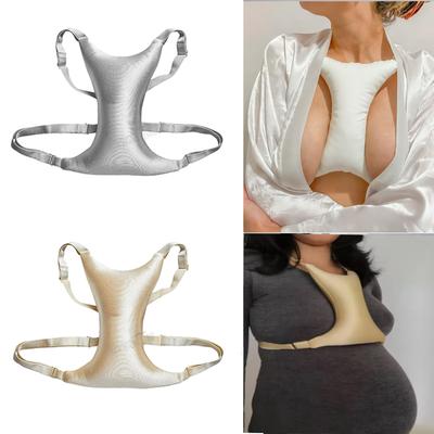 Youfap Market Premium Breast Support Pillow For Side Sleeping & Chest Anti Wrinkle Care silver
