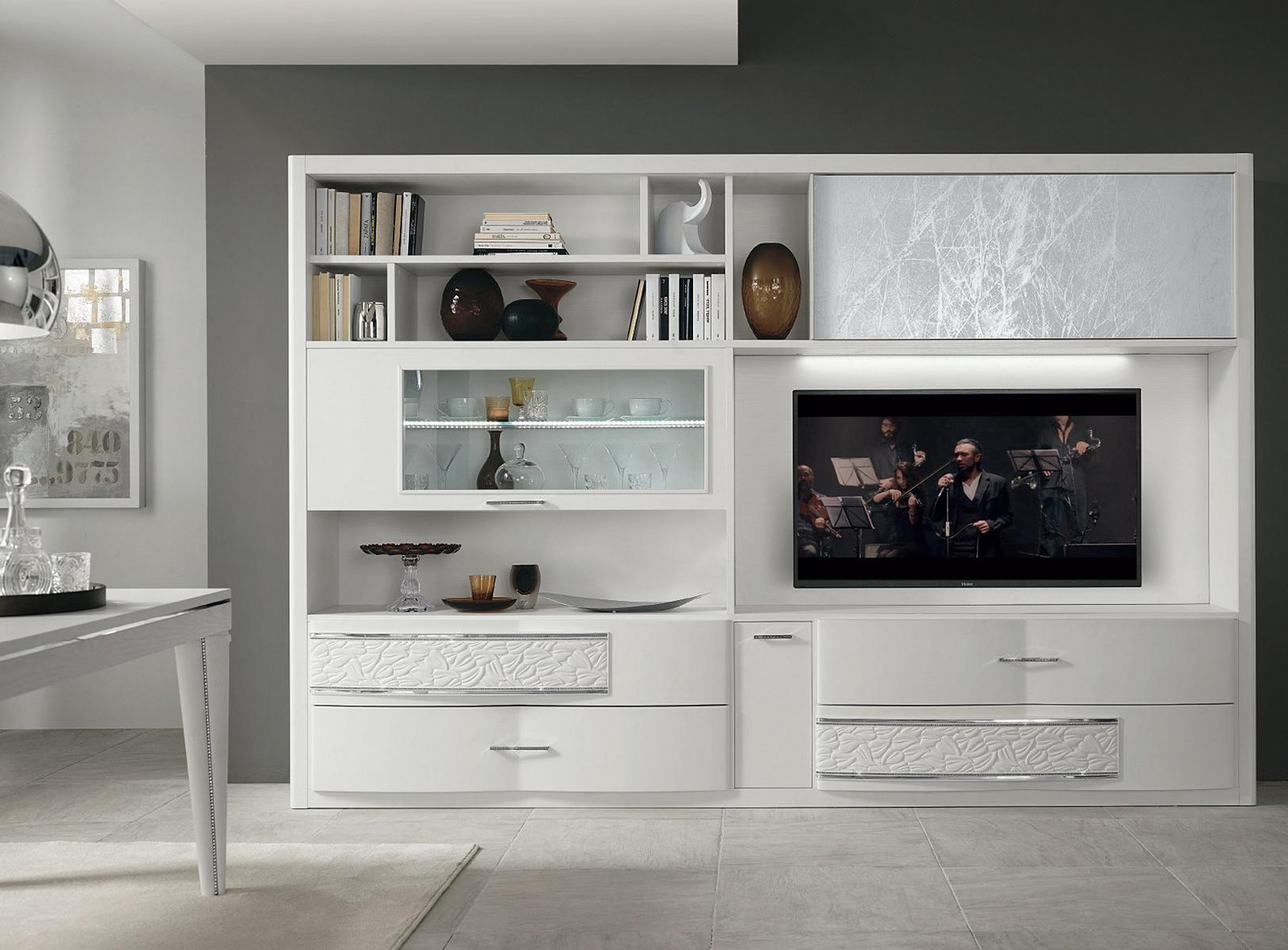 Moderne houten tv-wandkast en sideboard design meubel
