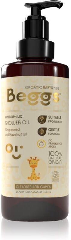 Beggs Organic Baby & Kids Hydrophilic Shower Oil cleansing oil for children from birth 200 ml