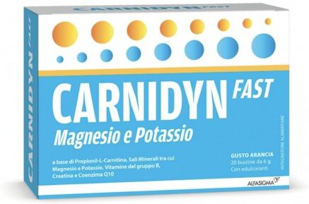 Alfasigma Paraf Carnidyn Fast Plus Magnesio E Potassio Arancia 20 Bustine