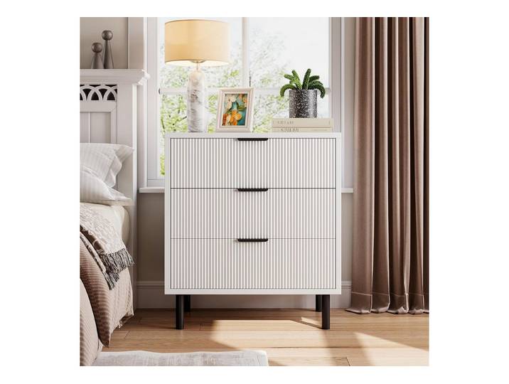 GarveeMore Kommode Kommode mit 3 Schubladen Sideboard Schubladenschrank 70x40x76cm