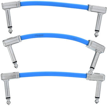 "Ernie Ball Flex Patch Cable 3"" blue set Bleu"