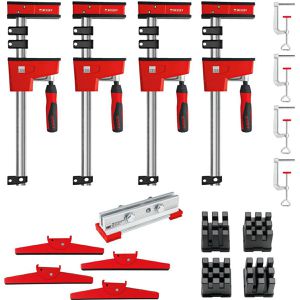 Bessey Schraubzwinge KRE-SET-A, Korpuszwingen-Set, 1000mm Spannweite, aus Stahl, Spannkraft 8000N