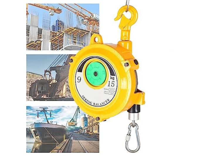 PUMPIE Einziehbarer Federzug, Einstellbarer Federzug Balancer Mit 1.5m Seilzug Und Haken, Werkstätten Und Kfz-Ausstattung, für Fließband Mit Montagezubehör (Size : 9-15kg)
