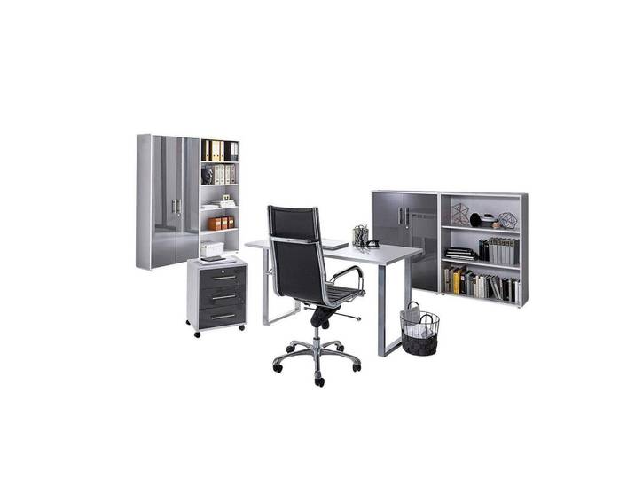 Büro Office Edition Grau/Anthrazit Hochglanz