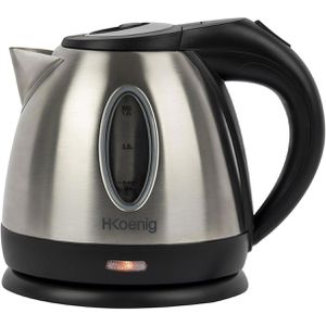 H.Koenig Wasserkocher BO12, 1,2 Liter, 1630 Watt, Edelstahlgehäuse, silber