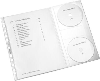 LEITZ® Prospekthülle 4761 mit CD-Klappe, DIN A4, oben offen, 5 Stück