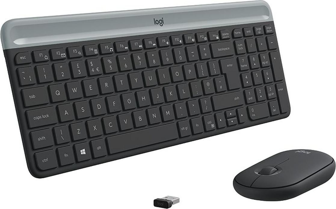 Logitech MK470 Wireless Slim Desktopset - Zwart/Grijs - US Layout