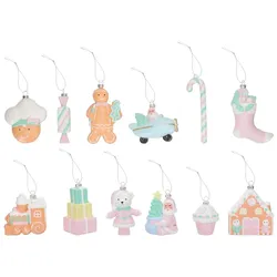 Christmas Ornaments - Gingerbread Baumschmuck 12tlg. pastell