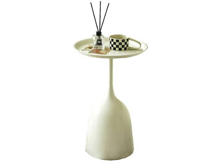Beistelltisch, Runde kleine, runde Nachttische, Schlafzimmer(/White)