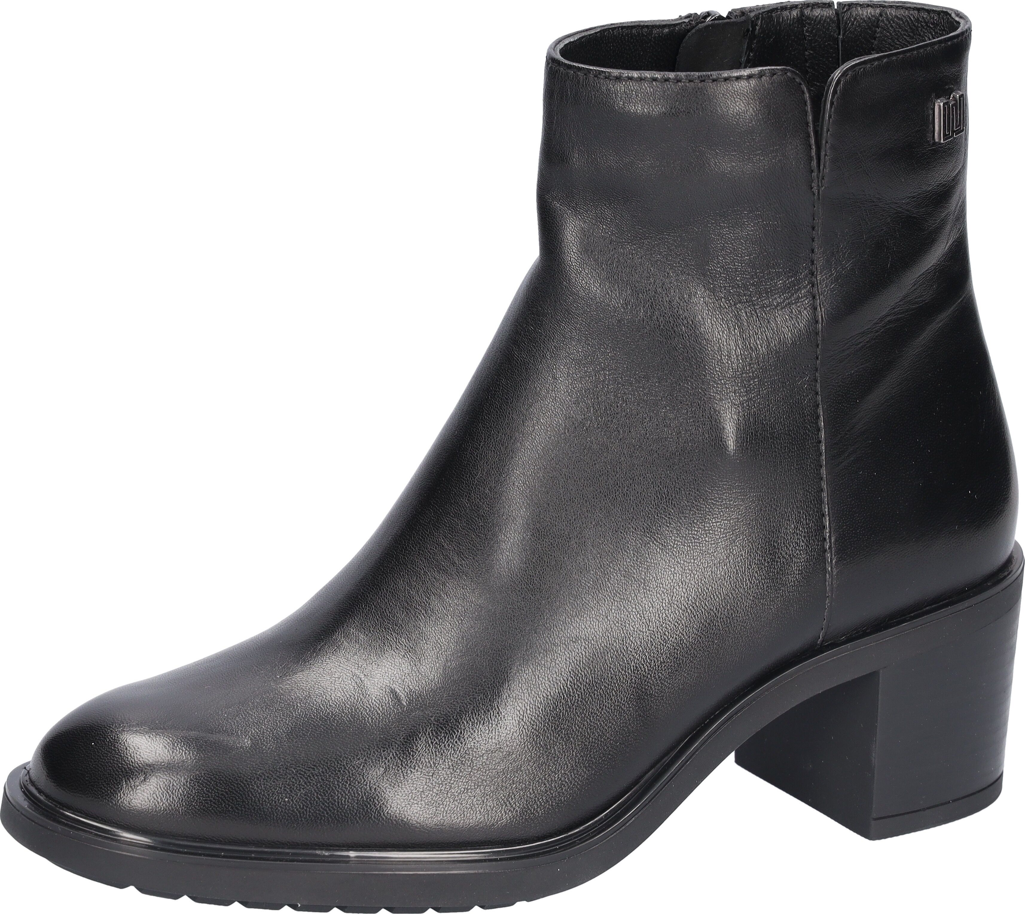 Stiefelette WALDLÄUFER "H-Elin", Damen, Gr. 6,5 (40), schwarz, Nappaleder, Schuhe Stiefelette, Ankle Boots, Blockabsatz, H-Weite