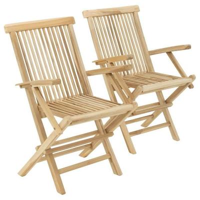 2er Gartenstuhl Hochlehner Klappstuhl Holz Teak
