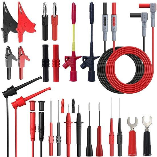 Multimeter Meetsnoeren Set met Krokodillenklemmen - 24 Stuks - Zwart