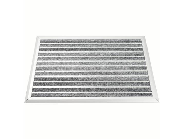 Fussmatte mit Aluminiumrahmen 80 x 50 cm silber/grau