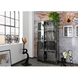 Vitrine Mango 92x40x185 grau lackiert HEAVY INDUSTRY #143