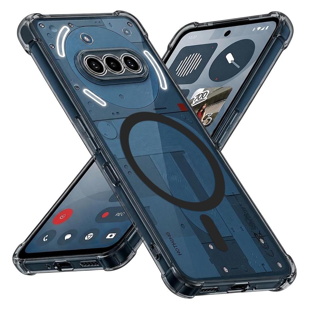 Techsuit - Shockproof Clear Silicone MagSafe - Nothing Phone (3a) - Smoke Black (Nothing Phone (3a)) (59432484)