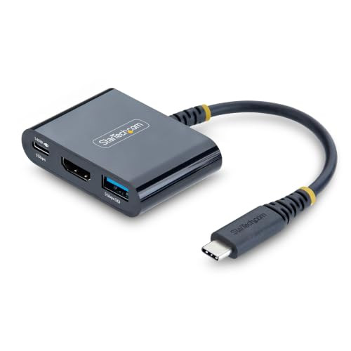 StarTech 3-in-1 USB-C HDMI Mini Dock, 4K 60Hz, 140W PD, 5Gbps, Zwart