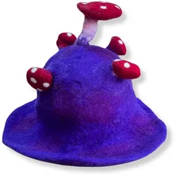 Felted Mushroom Hat - Very Violet