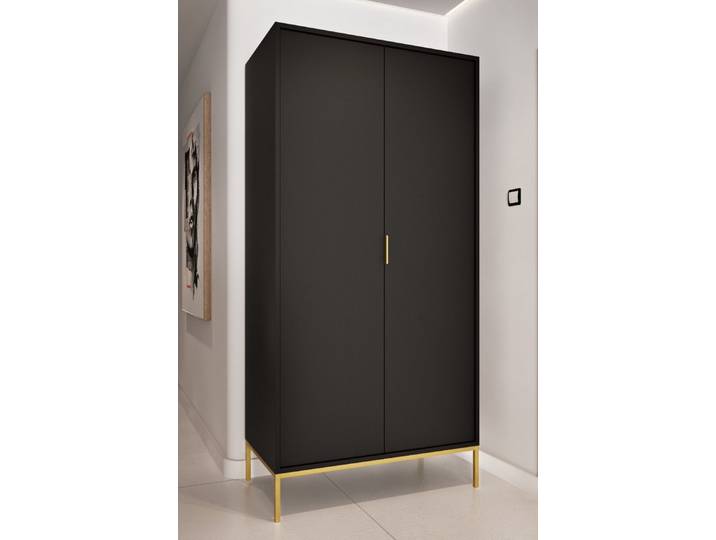 Raumhirsch Furniture Kleiderschrank Austin 100x55x205 cm (Einzelmöbel, Drehtürenschrank mit Regal und Kleiderstange) modernes Design, funktional & langlebig, elegantes Finish