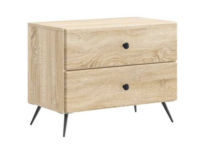 KUPTYERFG Nachttisch Sonoma-Eiche 62x34,5x47,5 cm Holzwerkstoff Kompakter Nachtschrank für Schlafzimmer und Wohnzimmer. Bietet praktischen Stauraum für Lektüre und Zubehör neben dem Bett.