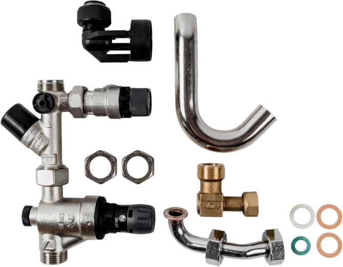 Wolf Cgw-2 Anschlussset Trinkwasser 8610474 mit Druckminderer, Aufputzinstallation