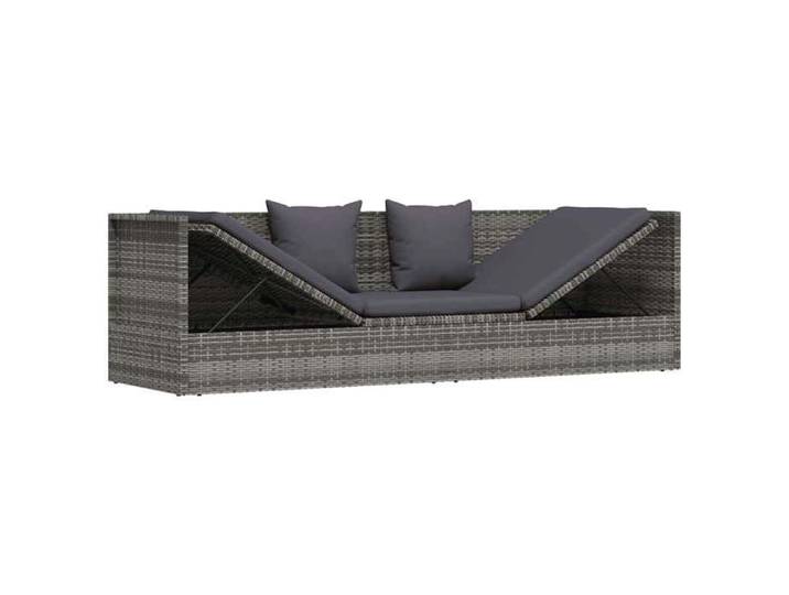 Maison Soldes Lit-canapé d'extérieur/Lit de jardin/Transat - Bains de soleil - Gris 200x60cm Résine tressée Moderne626296