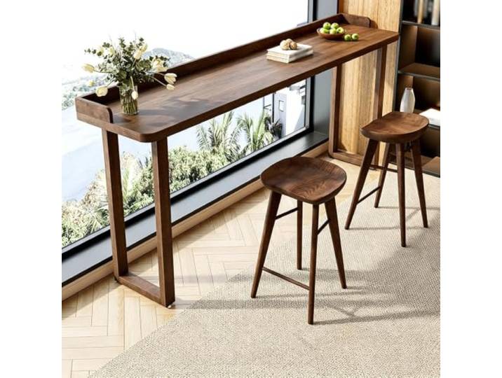 Schmaler Bartisch aus Massivholz, Industrieller Stehtisch für Küche Restaurant-Stehtisch Industriell Für Drinnen Und Draußen, Nutzbar Als Kücheninsel, Perfekt Für Küche, Restaurant Und Terrasse